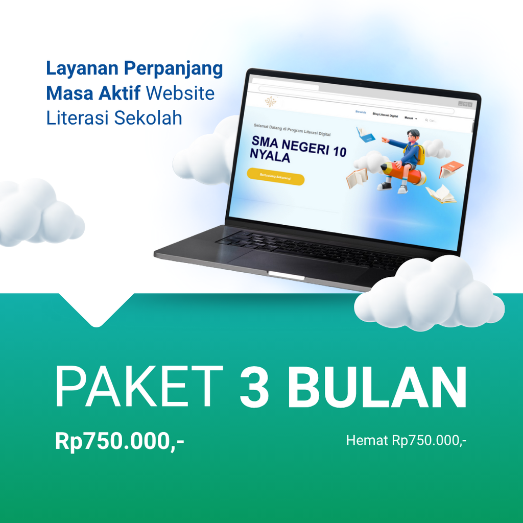 PAKET 3 BULAN WEBSITE LITERASI SEKOLAH