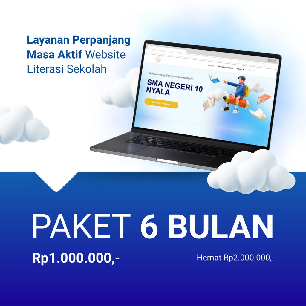 PAKET 6 BULAN WEBSITE LITERASI SEKOLAH