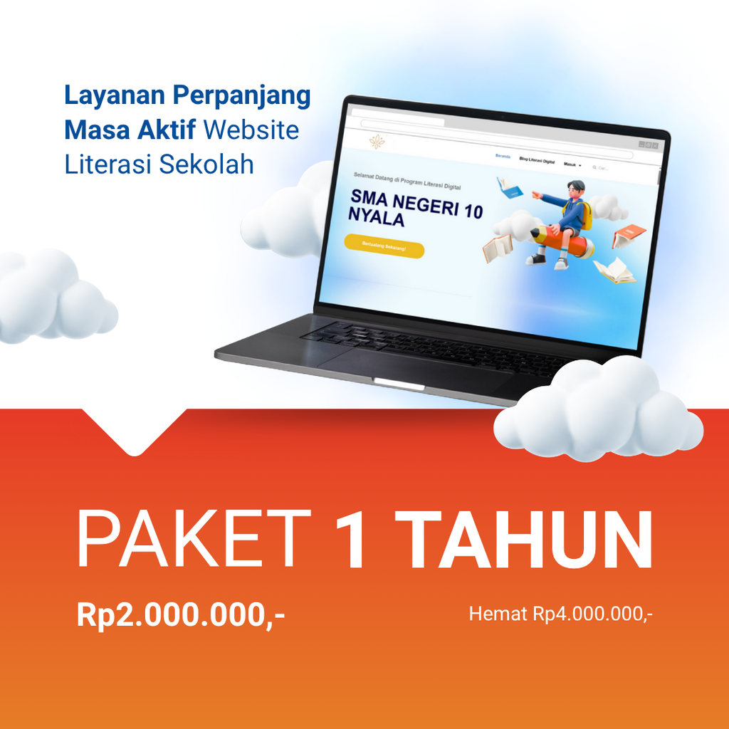 PAKET 1 TAHUN WEBSITE LITERASI SEKOLAH